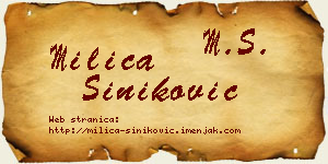 Milica Šiniković vizit kartica